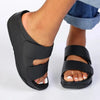 Fit Flop Shuv Leather Adjustable Slide - Black