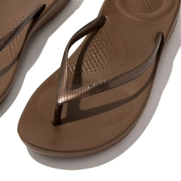 Fit Flop iQushion Ergonomic Flip-Flops - Bronze