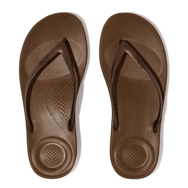 Fit Flop iQushion Ergonomic Flip-Flops - Bronze