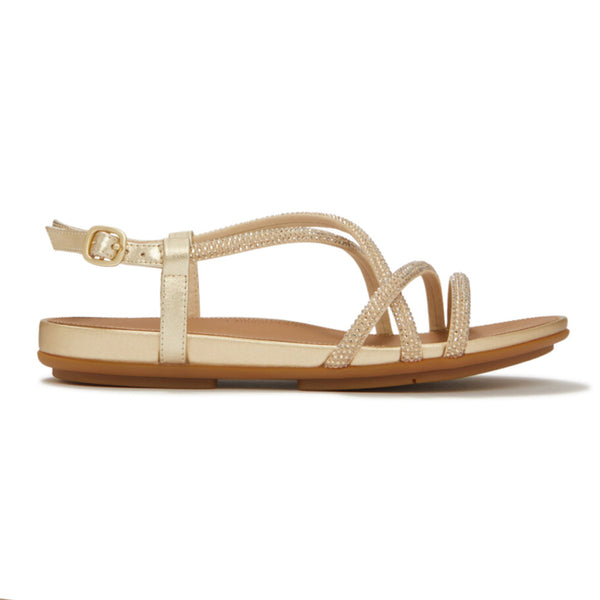 FitFlop Gracie Crystal Strappy Sandals - Platino