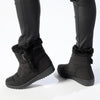 Franco Puff Shaft Wedge Fashion Boot - Black-Franco Rossi-Buy shoes online