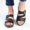 Franco Rossi Amy Push-In Mule Sandals - Black-Franco Rossi-Buy shoes online