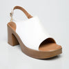 Franco Rossi Anja Clog Ankle Buckle Sandal - White-Franco Rossi-Buy shoes online