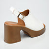 Franco Rossi Anja Clog Ankle Buckle Sandal - White-Franco Rossi-Buy shoes online