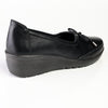Franco Rossi Bow Low Wedge Loafers - Black