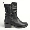 Franco Rossi Cleated Mid Calf Boot with Buckle - Black-Franco Rossi-Buy shoes online