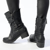 Franco Rossi Cleated Mid Calf Boot with Buckle - Black-Franco Rossi-Buy shoes online