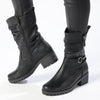 Franco Rossi Cleated Mid Calf Boot with Buckle - Black-Franco Rossi-Buy shoes online