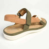 Franco Rossi Comfort Ladies Triangle Sandals - Olive Multi
