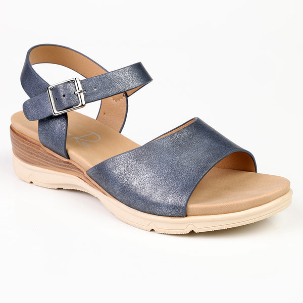 Franco Rossi Comfort Wedge Sandal - Navy