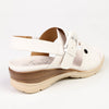 Franco Rossi Comfort Wedge Sandals - White