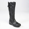 Franco Rossi Diana Low Wedge Boot - Black Mono-Franco Rossi-Buy shoes online