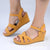 Franco Rossi Emilia Wedge Sandals - Yellow Mustard-Franco Rossi-Buy shoes online