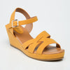 Franco Rossi Emilia Wedge Sandals - Yellow Mustard-Franco Rossi-Buy shoes online