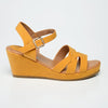 Franco Rossi Emilia Wedge Sandals - Yellow Mustard-Franco Rossi-Buy shoes online