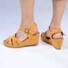 Franco Rossi Emilia Wedge Sandals - Yellow Mustard-Franco Rossi-Buy shoes online