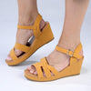 Franco Rossi Emilia Wedge Sandals - Yellow Mustard-Franco Rossi-Buy shoes online