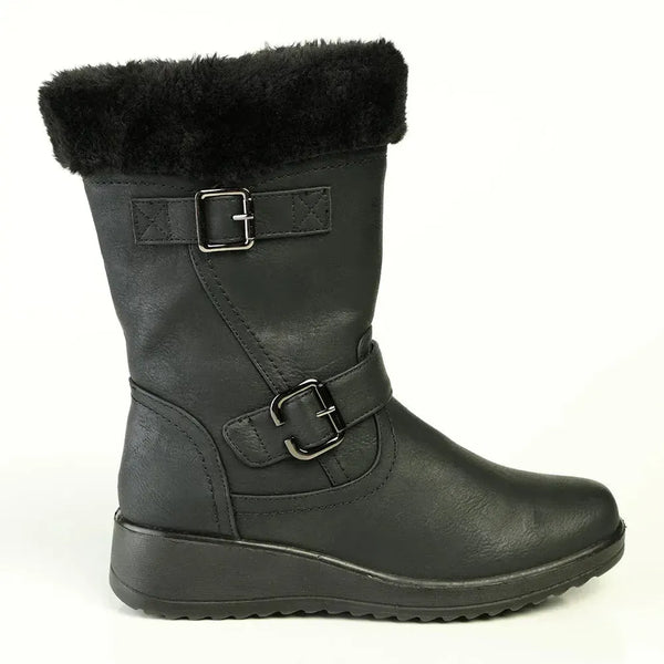 Franco Rossi Fur Collar Boot - Black