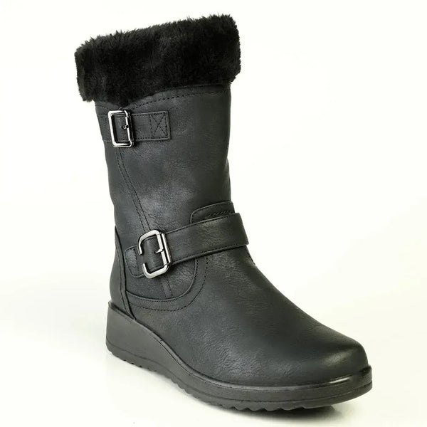 Franco Rossi Fur Collar Boot - Black
