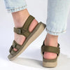 Franco Rossi Ladies Adventure Strap Sandals - Olive
