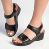 Franco Rossi Scoop Wedge Sandals - Black-Franco Rossi-Buy shoes online