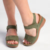 Franco Rossi Scoop Wedge Sandals - Olive-Franco Rossi-Buy shoes online