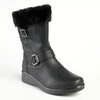 Franco Rossi Short Casual Bootie with Buckle - Black-Franco Rossi-Buy shoes online