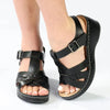 Franco Rossi T-Bar Comfort Wedge - Black