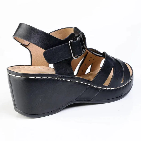 Franco Rossi T-Bar Comfort Wedge - Black