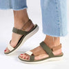 Franco Rossi Triangle Sandals - Olive Multi
