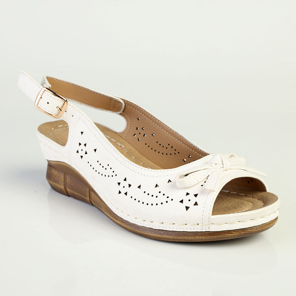 Franco Rossi Wedge Sling Back Wedge-White