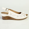 Franco Rossi Wedge Sling Back Wedge-White