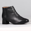 Froggie Chelsea Block Heel Side Zip Ankle Boot - Black-Froggie-Buy shoes online