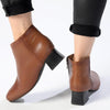 Froggie Chelsea Leather Block Heel Side Zip Ankle Boot - Chestnut-Froggie-Buy shoes online