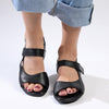 Froggie Ella 2 Leather Comfort Sandal - Black-Froggie-Buy shoes online