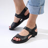 Froggie Ella 2 Leather Comfort Sandal - Black-Froggie-Buy shoes online