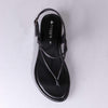 Froggie Ella Leather Comfort Thong Sandal - Black-Froggie-Buy shoes online