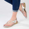 Froggie Ella Leather Comfort Thong Sandal - Silver