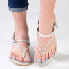 Froggie Ella Leather Comfort Thong Sandal - Silver-Froggie-Buy shoes online