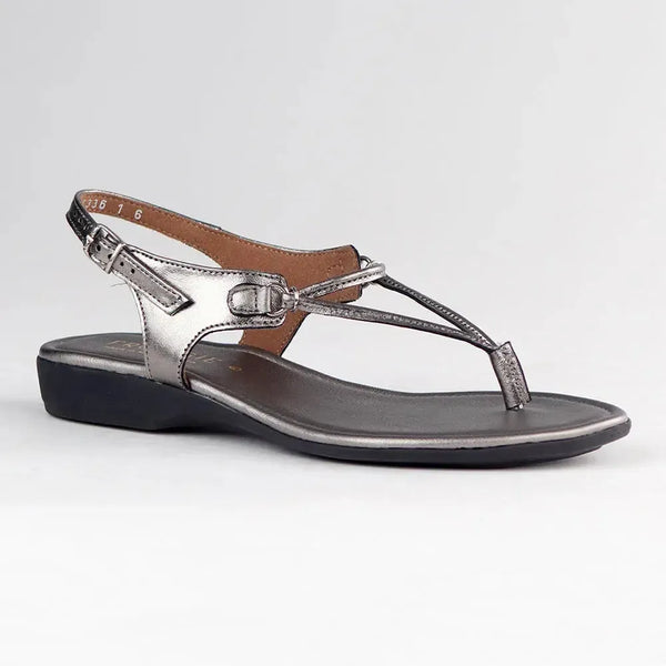 Froggie Ella Leather Sandal - Pewter