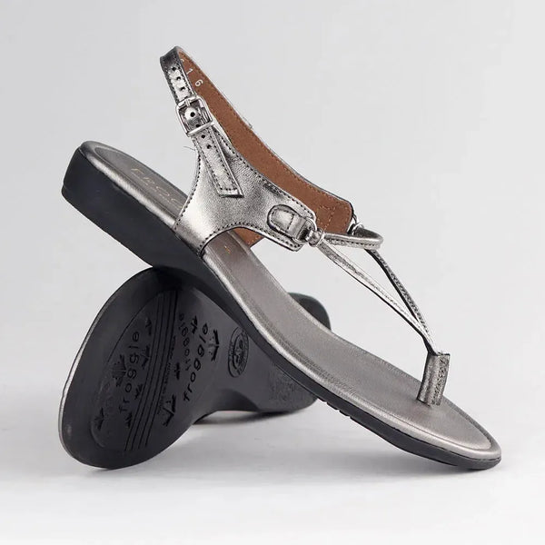 Froggie Ella Leather Sandal - Pewter