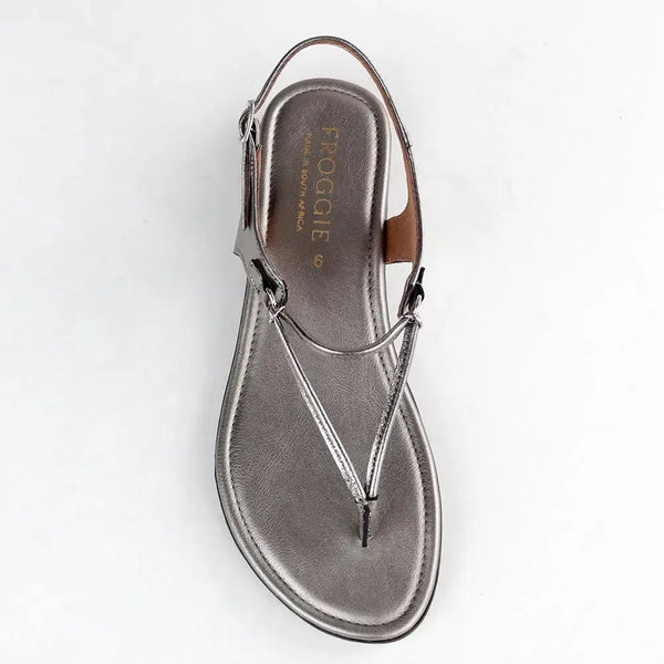 Froggie Ella Leather Sandal - Pewter