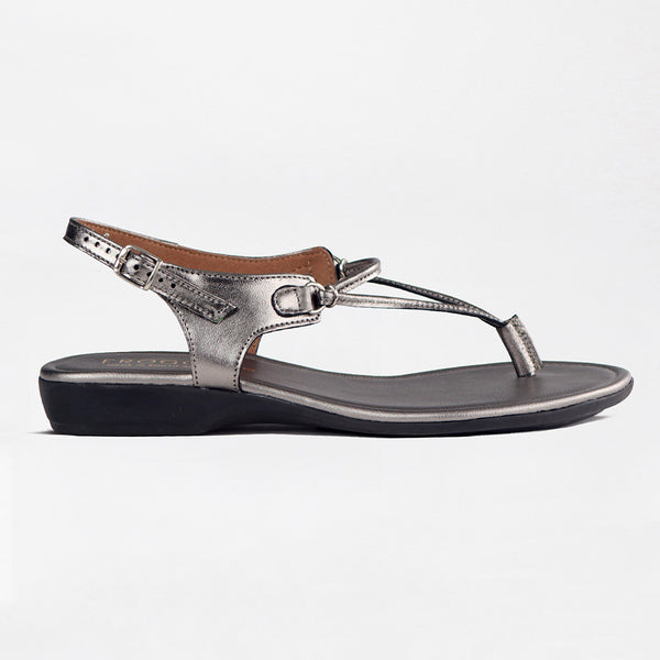 Froggie Ella Leather Sandal - Pewter