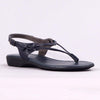 Froggie Ella Thong Leather Comfort Sandal - Navy-Froggie-Buy shoes online