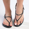 Froggie Ella Thong Leather Comfort Sandal - Navy-Froggie-Buy shoes online