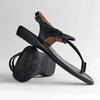 Froggie Ella Thong Leather Sandal - Black