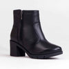 Froggie Flex Leather Block Heel Side Zip Ankle Boot - Black-Froggie-Buy shoes online