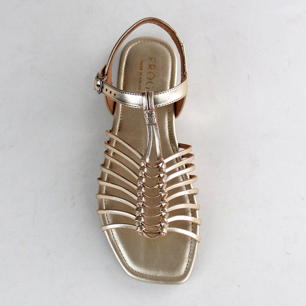 Froggie IVY Strappy Flat Sandal - Gold