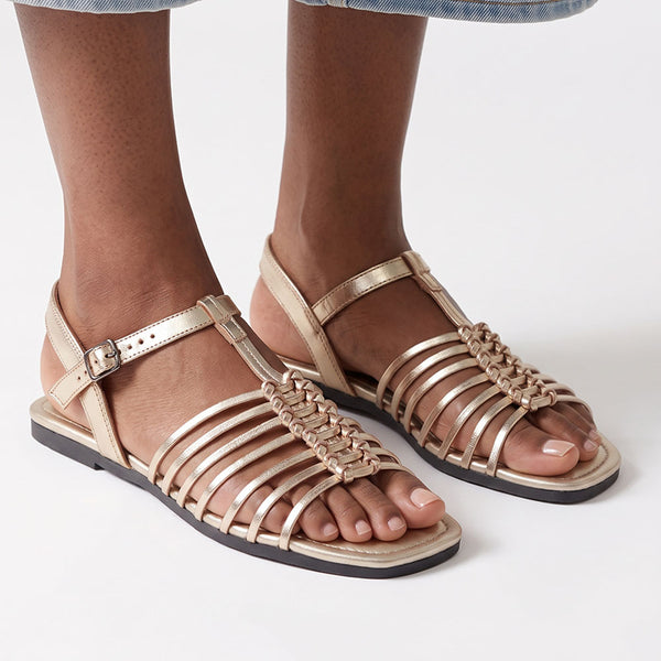 Froggie IVY Strappy Flat Sandal - Gold