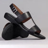 Froggie Ida H-Bar leather Flat Sandal - Black
